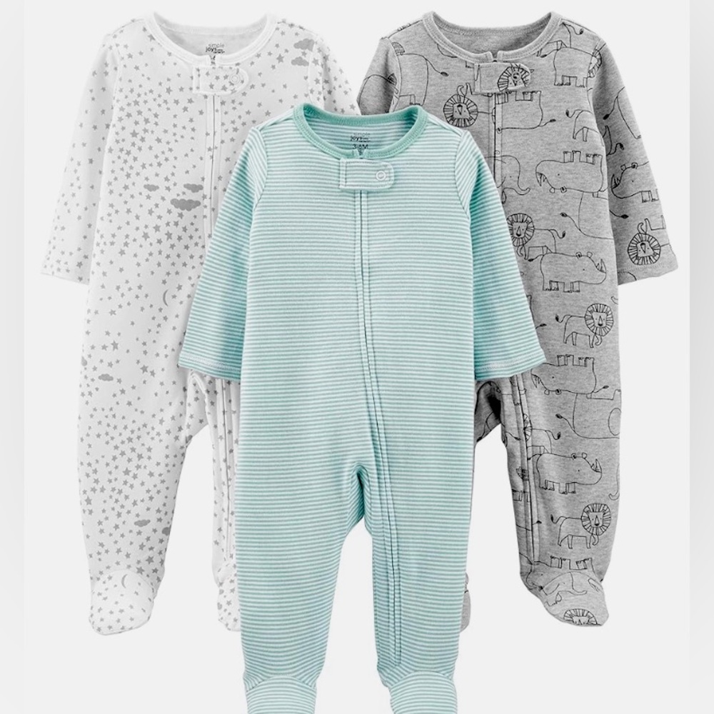 ๐ผ๐ถ๐ปSimple Joys by Carter's Baby 3-Pack Neutral Sleep and Play! Size : 3-6m